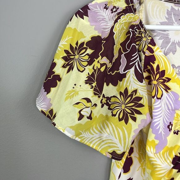 Anthropologie Maeve Floral Cinched Flutter Sleeve Top. Size Small Petite… - Picture 5 of 14